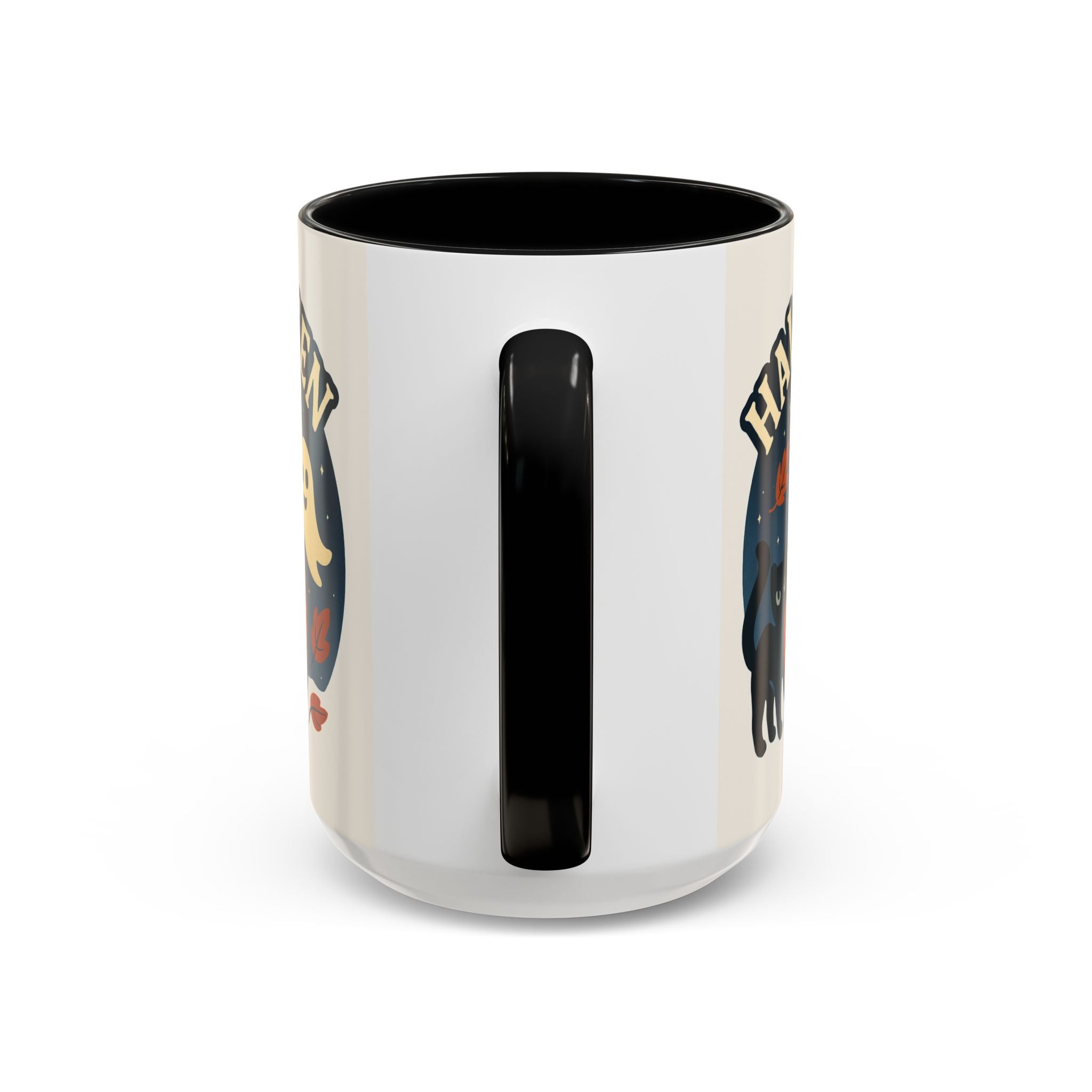 Halloween Accent Coffee Mug - Spooky Pumpkin Design, Ghosts & Cats, Perfect for Fall Decor, Halloween Gift, Cozy Sips
