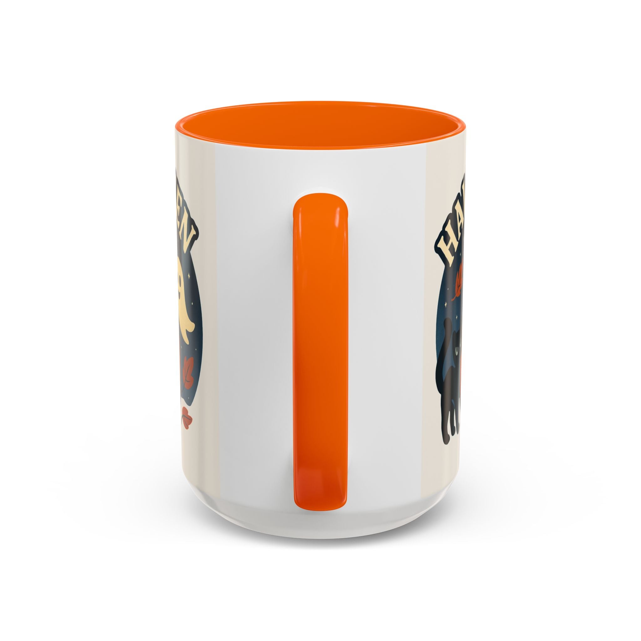 Halloween Accent Coffee Mug - Spooky Pumpkin Design, Ghosts & Cats, Perfect for Fall Decor, Halloween Gift, Cozy Sips