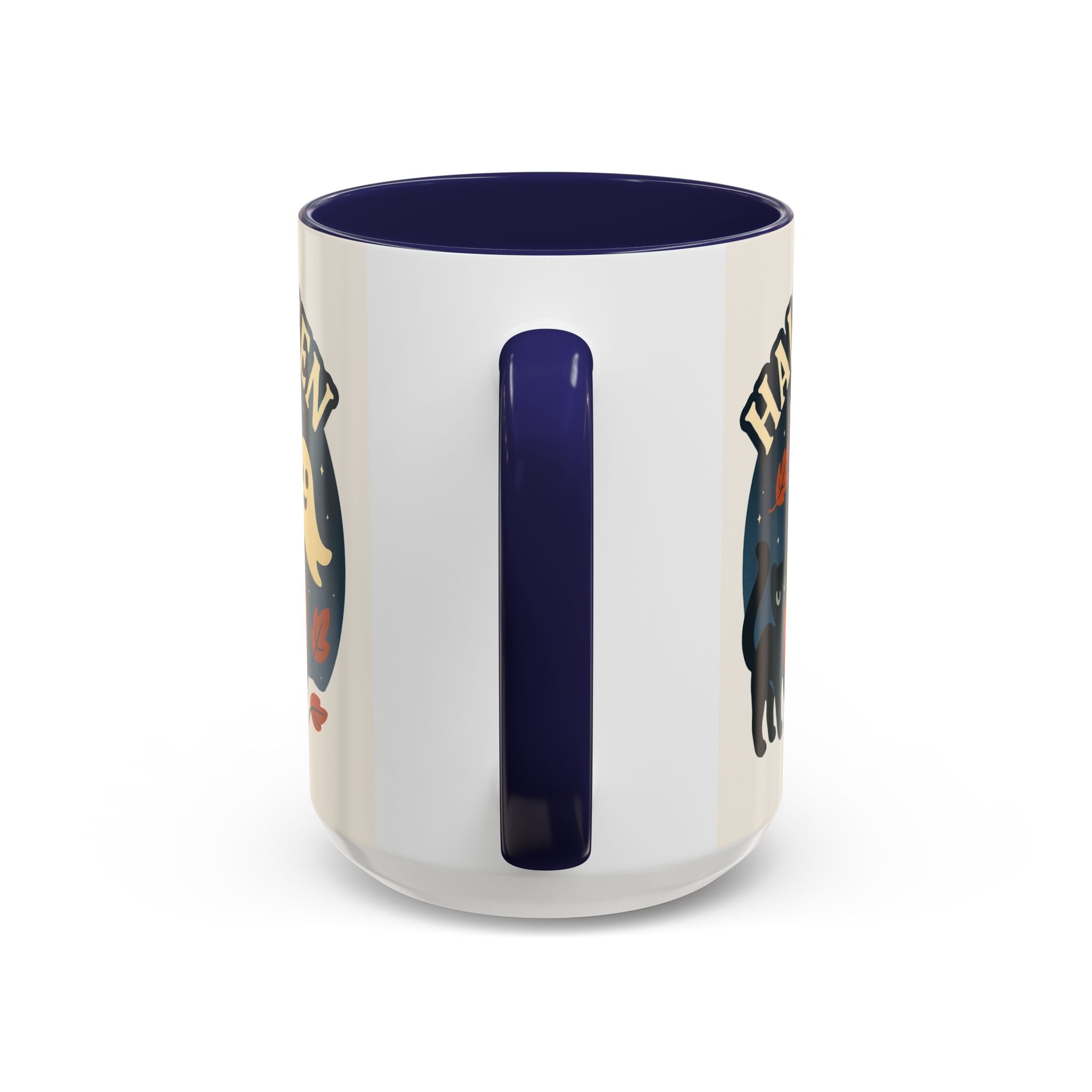 Halloween Accent Coffee Mug - Spooky Pumpkin Design, Ghosts & Cats, Perfect for Fall Decor, Halloween Gift, Cozy Sips