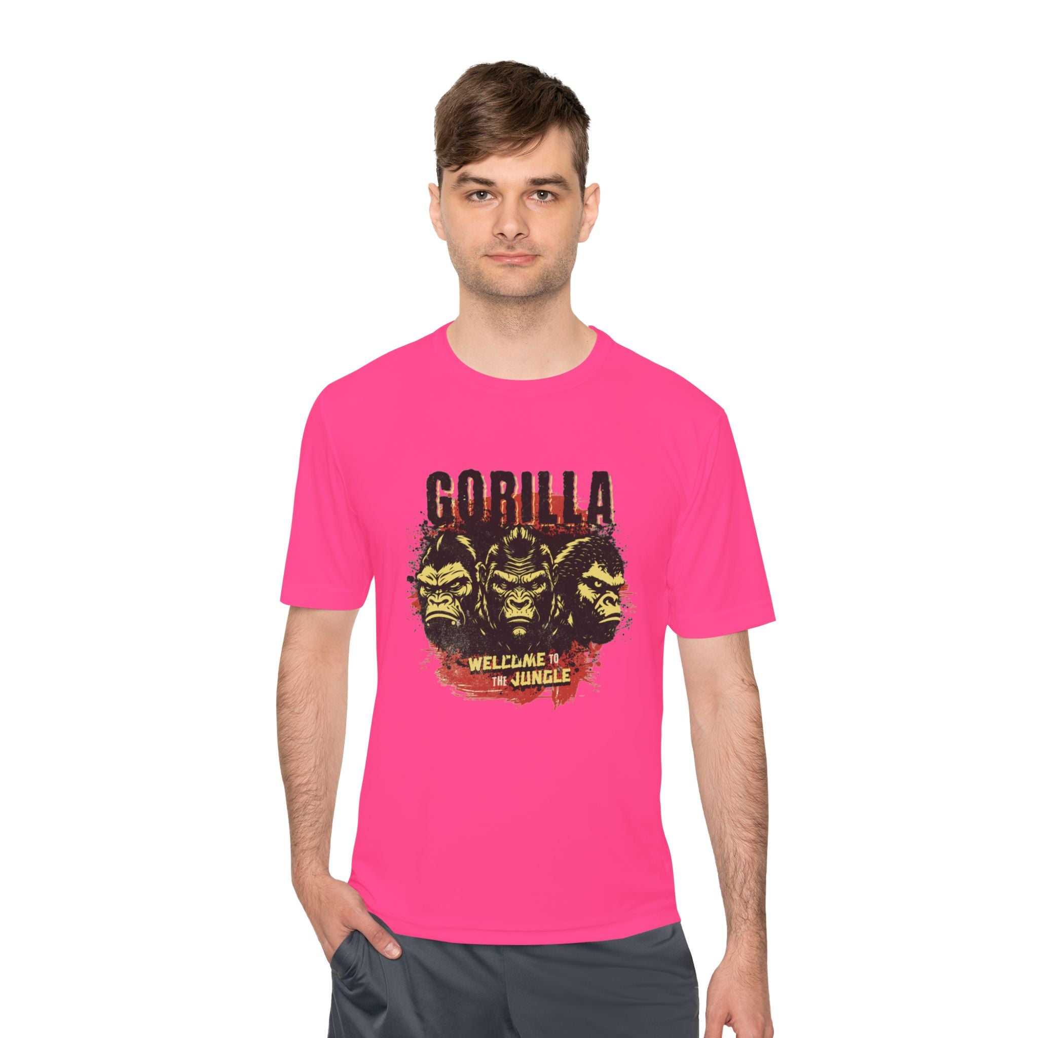 Gorilla Graphic Tee, Fun Unisex Wicking T-shirt for Jungle Lovers, Adventure Wear, Cool Gift for Animal Lovers, Summer Style