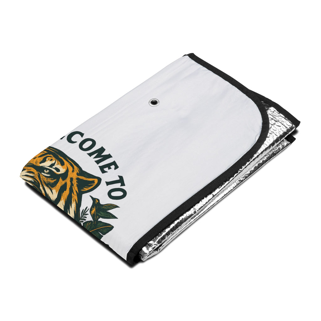 Jungle-Themed Car Sun Shades - Welcome to the Jungle Design, UV Protection, Auto Accessories, Gifts for Adventurers, Car Accessories