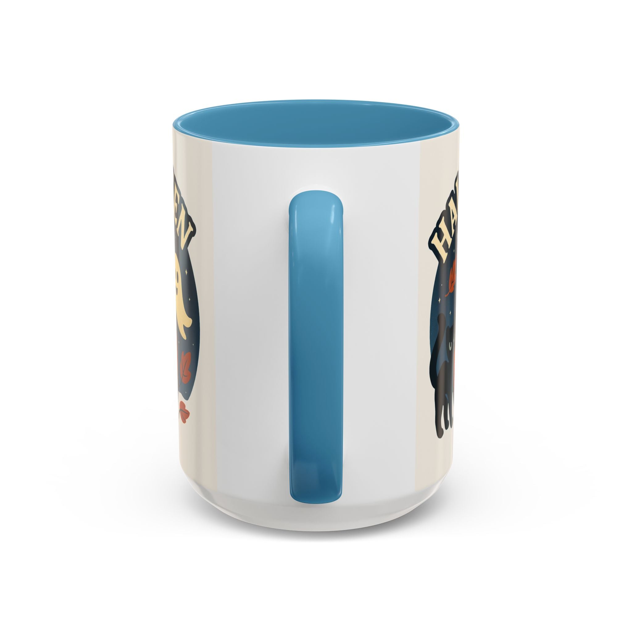 Halloween Accent Coffee Mug - Spooky Pumpkin Design, Ghosts & Cats, Perfect for Fall Decor, Halloween Gift, Cozy Sips